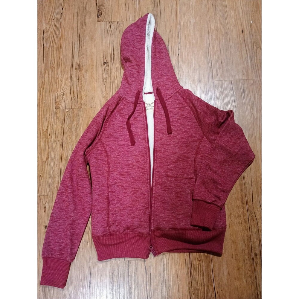 Faded Glory Salmon Full Zip Hooded Sweatshirt Women's Small (4-6)